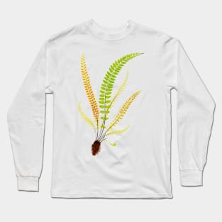 Feather fern botanical illustration Long Sleeve T-Shirt